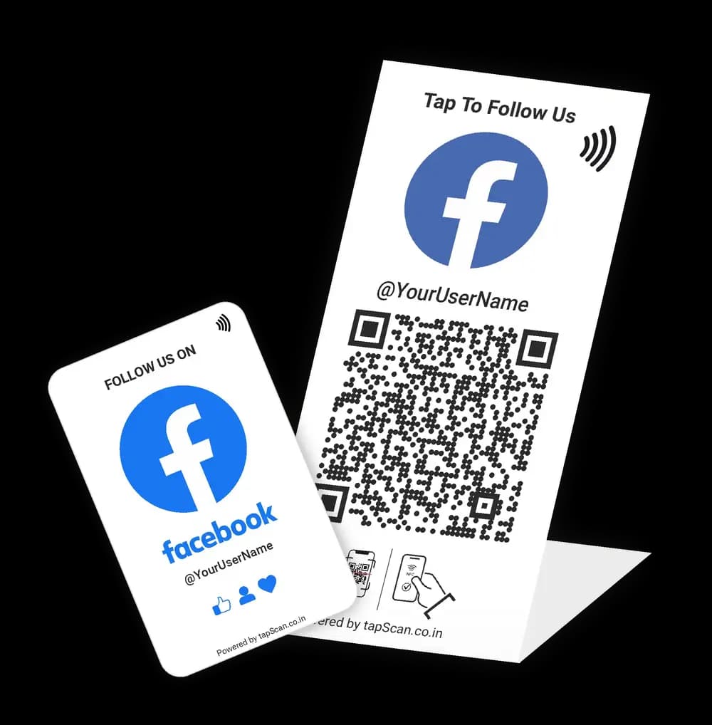Original TapScan Facebook card and standee combo