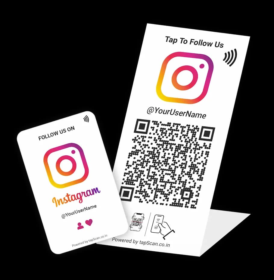 Original TapScan Instagram card and standee combo