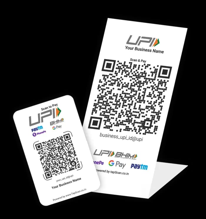 Original TapScan UPI payment card and standee combo